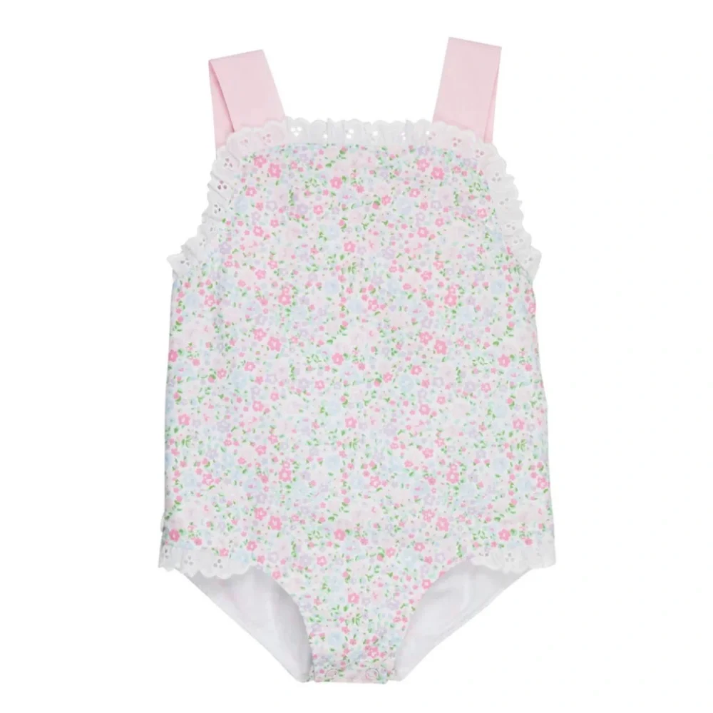 Beaufort Bonnet Sisi Sunsuit - Mountain Brook Mini Floral Palm Beach Pink 12-18m